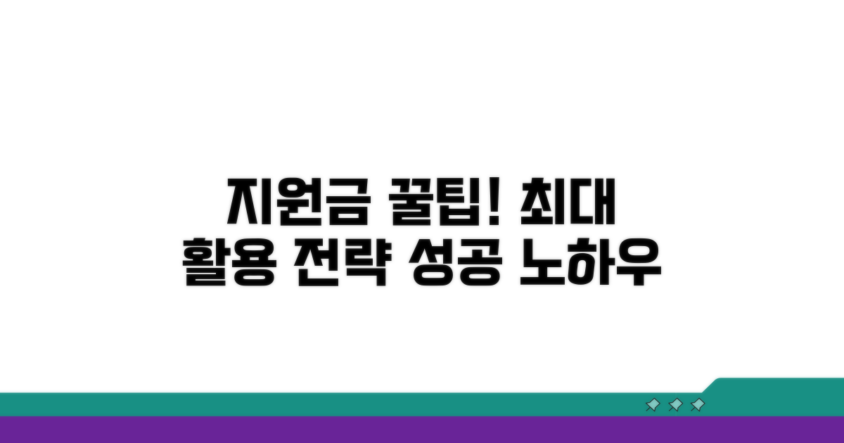 성공적인 지원금 활용 꿀팁 모음