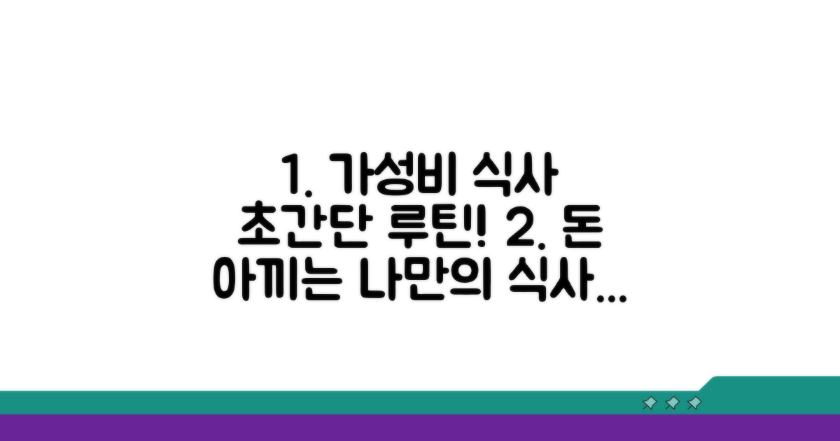 나만의 저렴한 식사 루틴 만들기