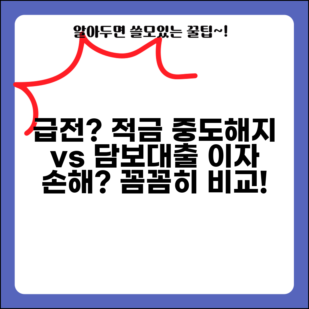 적금 만기 전에 급전 필요한데 대출받는게 나을까요 | 적금담보대출 | 중도해지 | 이자