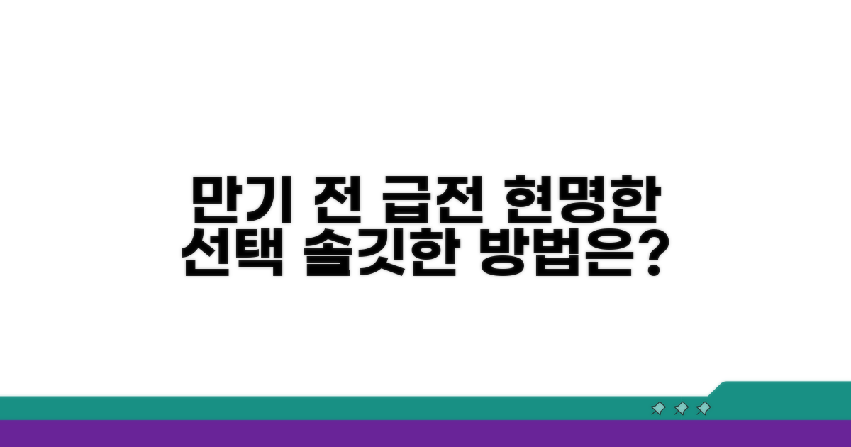 만기 전 급전, 어떤 선택이 유리할까?