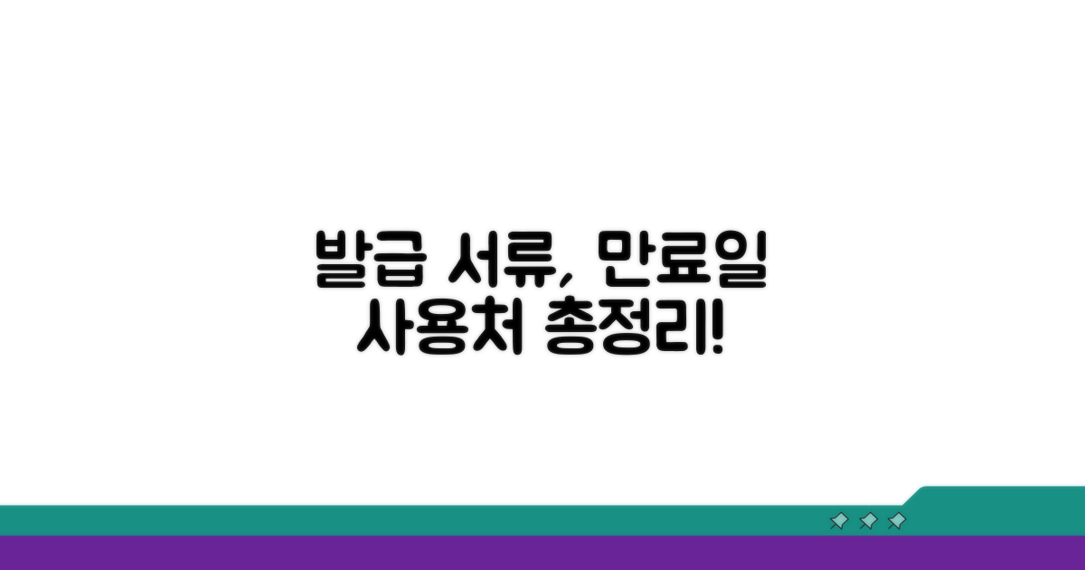 발급된 서류 유효기간과 사용처 안내