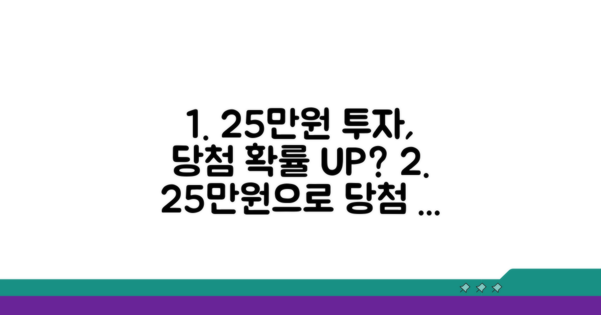 25만원 납입, 당첨 확률 얼마나 오를까?