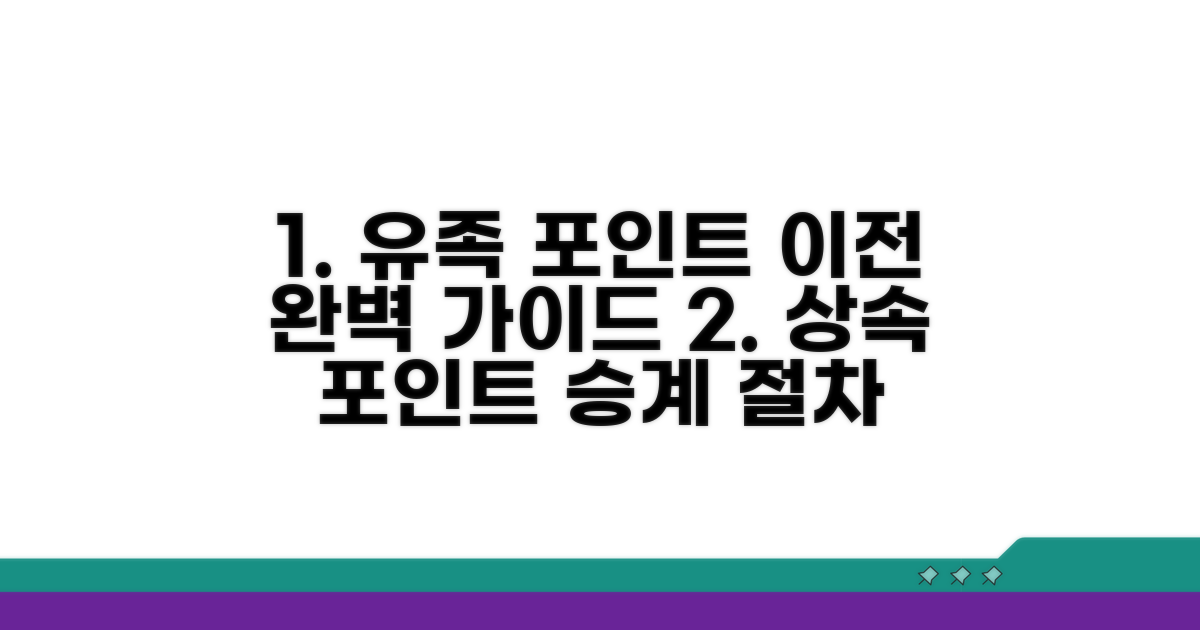멤버십 포인트 유족 이전 절차 가이드