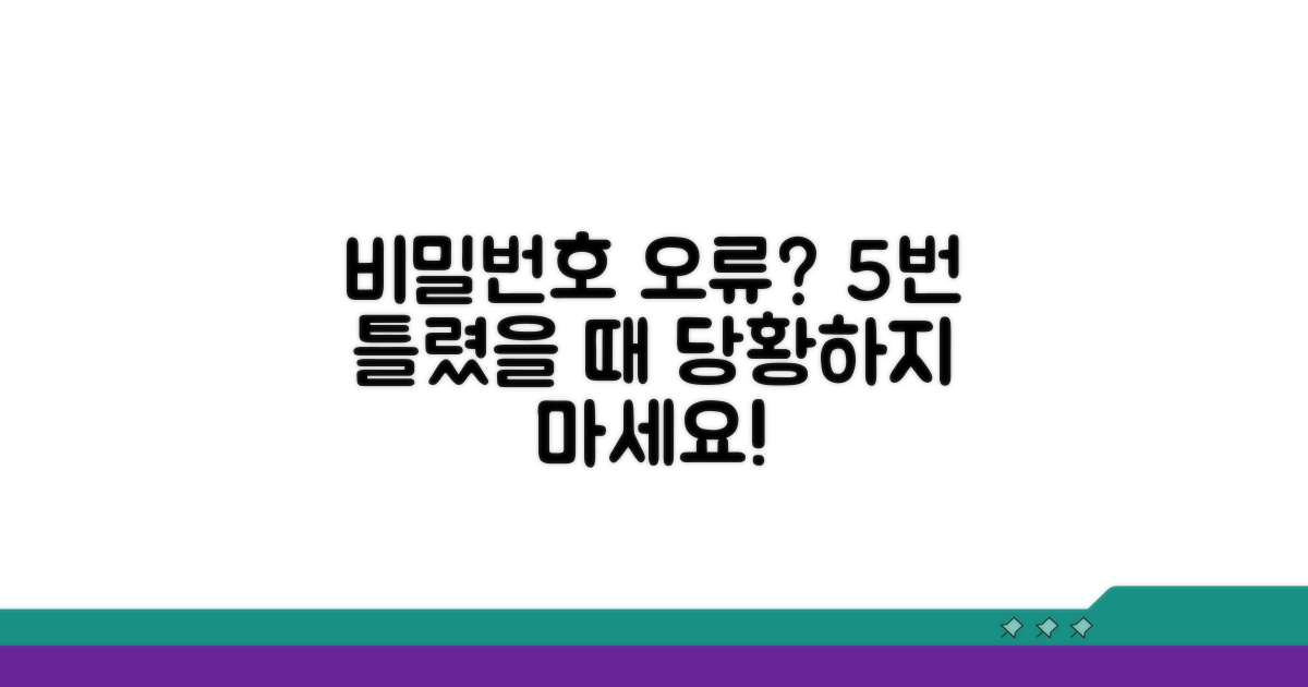 비밀번호 5회 오류, 이럴 땐?