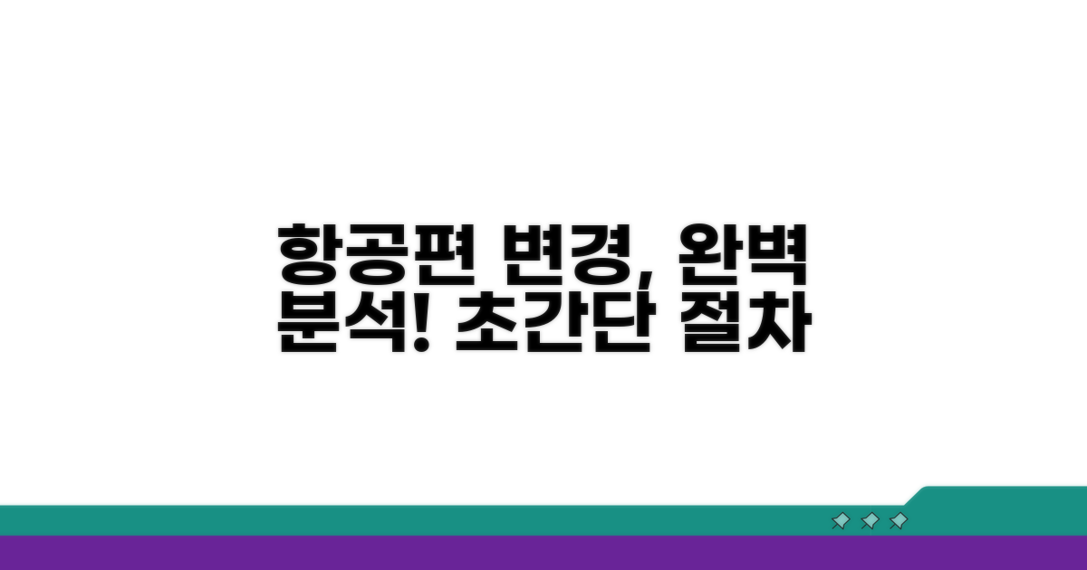 항공편 일정 변경, 절차 완벽 분석