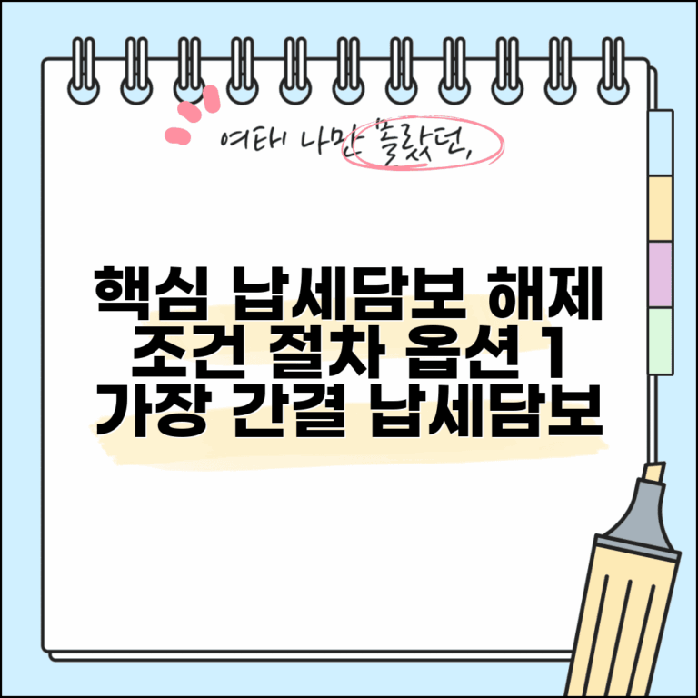 납세담보 해제 신청 | 납세담보 해제 조건 및 절차