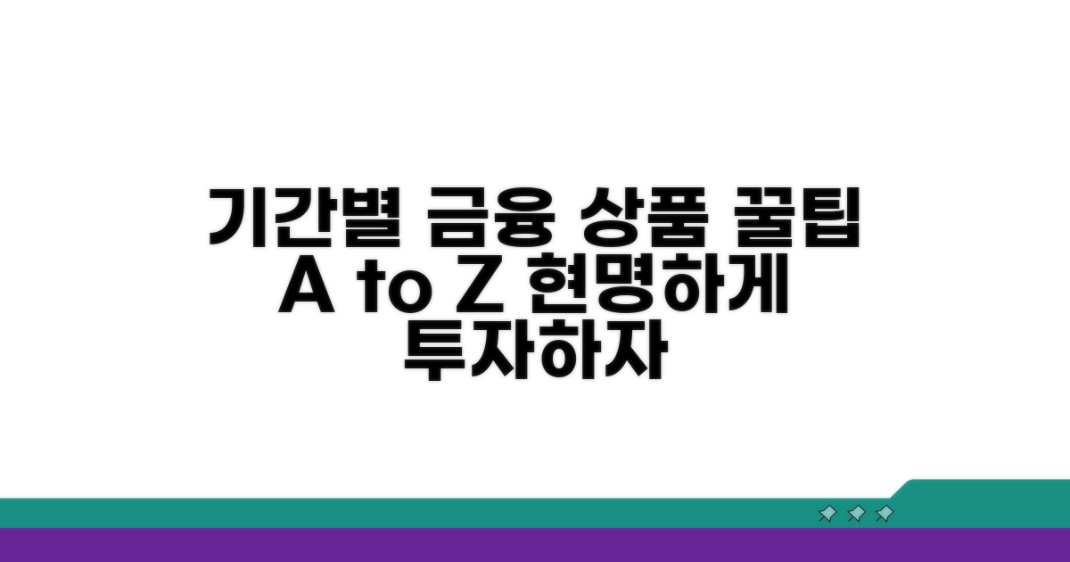 기간별 금융 상품 활용 꿀팁