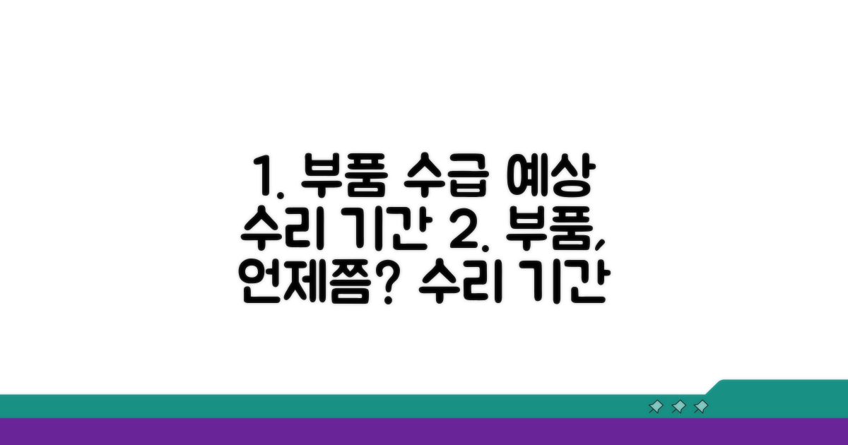 부품 수급 및 예상 수리 기간