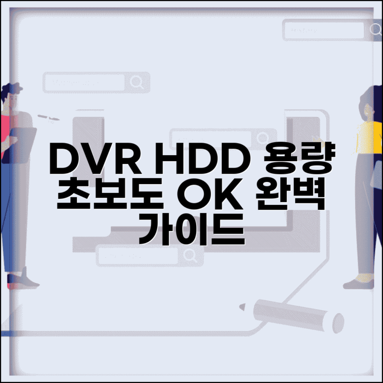 CCTV 녹화기 하드디스크 | DVR 저장용량 선택 완벽가이드