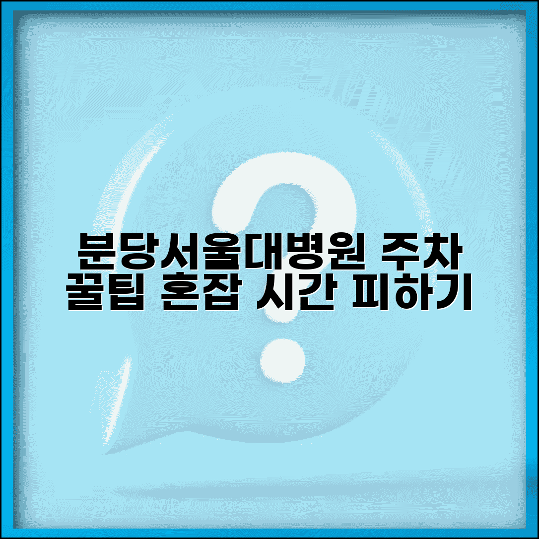 분당서울대병원 주차 요령 혼잡 시간 피하기