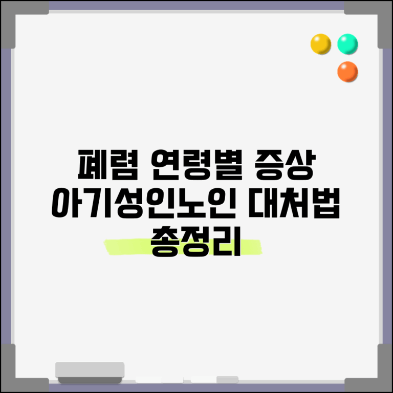 폐렴 증상 연령별 차이 | 영유아, 성인, 노인별 특징과 대처법 총정리