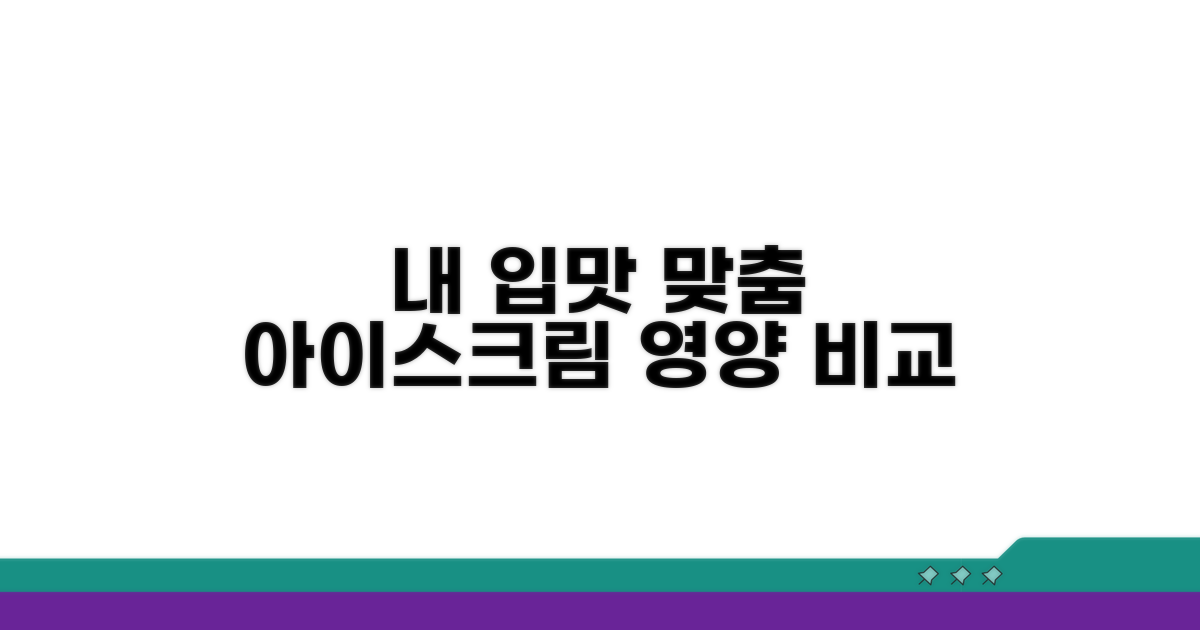 나에게 맞는 아이스크림, 영양 정보 비교