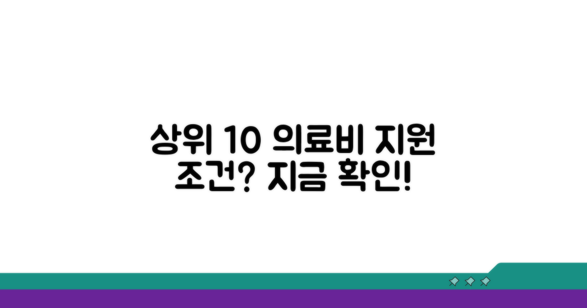 상위 10% 의료비 지원 조건 확인