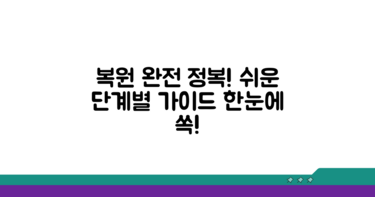 단계별 복원 따라 하기: 쉬운 설명