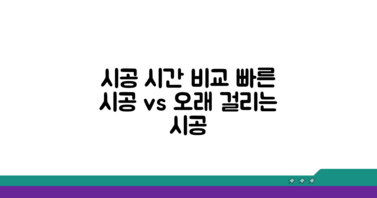 시공 과정과 예상 시간 비교