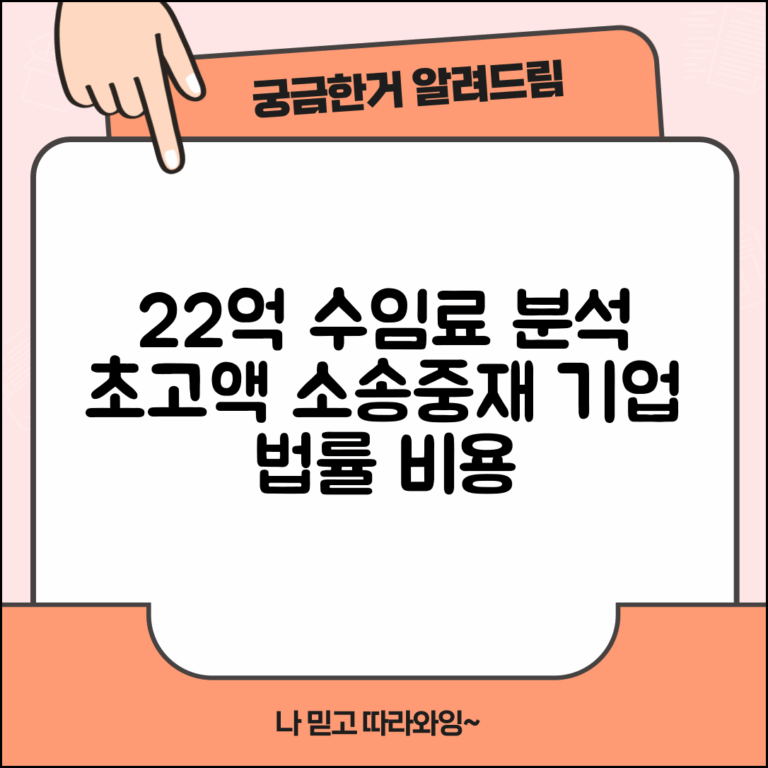 수임료 22억 초고액 사건 분석 | 기업간 소송 비용구조 | 국제중재 고액수임 사례