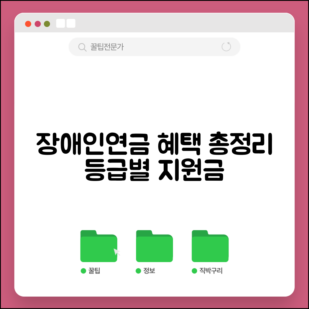 장애인연금지급대상자 혜택 정리 | 등급별 지원금 계산