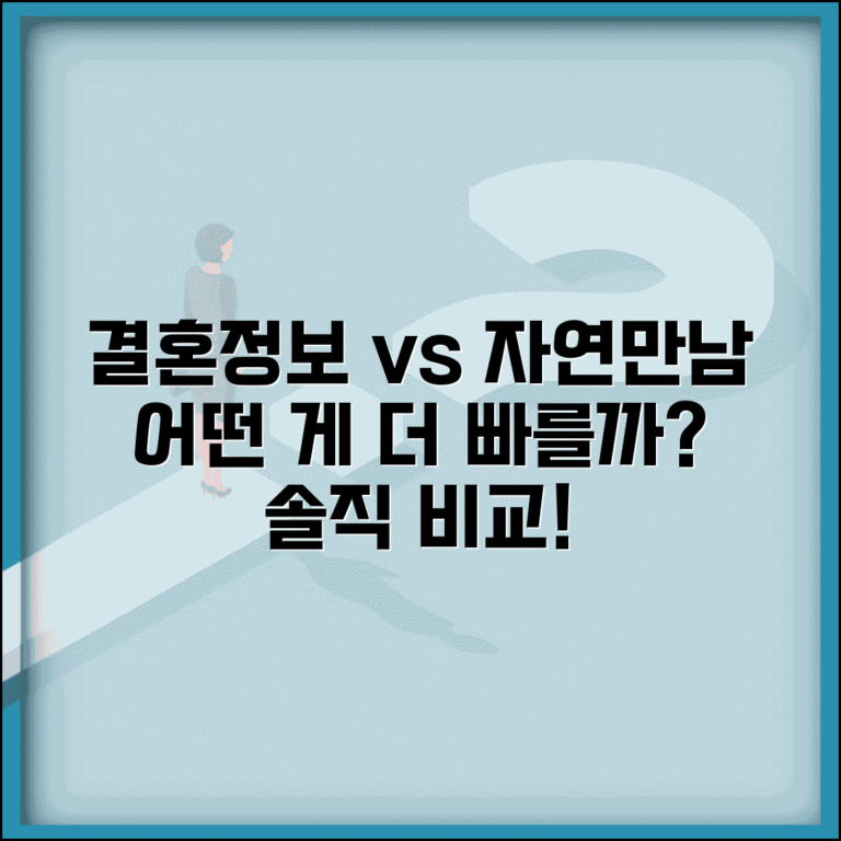 결혼정보회사 vs 자연스러운 만남 비교 | 어느 것이 더 효율적인가