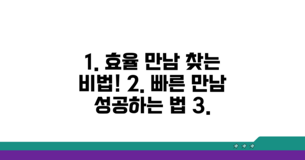 효율적인 만남 찾는 법