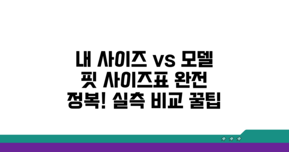 사이즈표, 모델과 내 실제 사이즈 비교