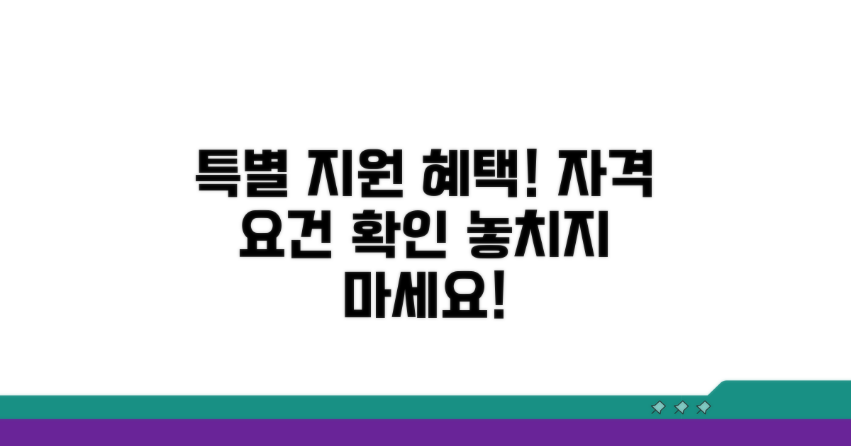 특별 지원 조건과 자격