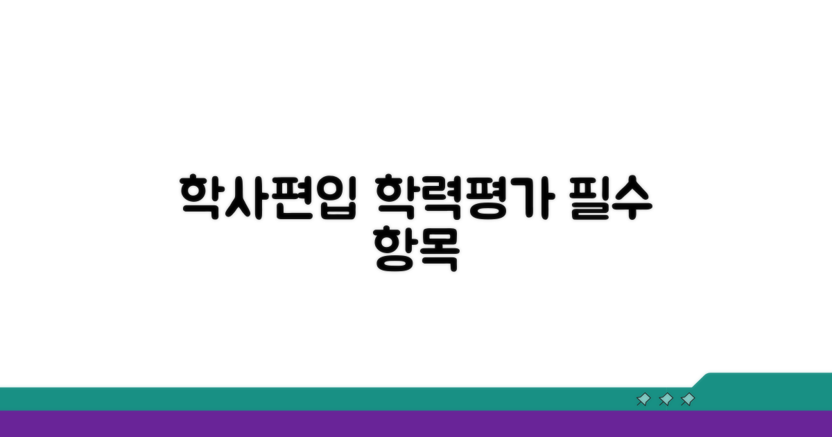 학사편입 학력 평가 항목 파악