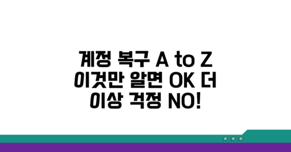 계정 복원, 이것만 알면 문제없어요