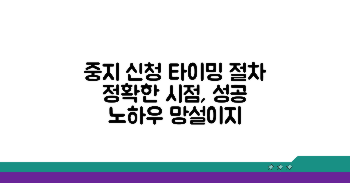 중지 신청, 타이밍과 절차