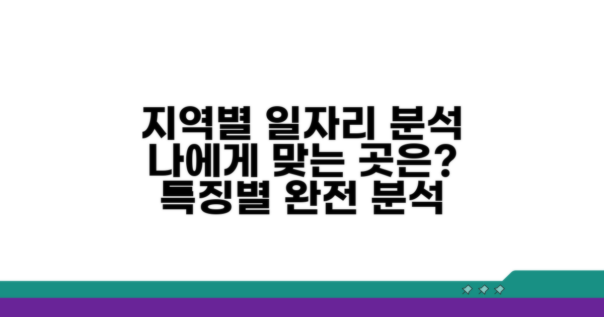 지역별 일자리, 특징별 완벽 분석