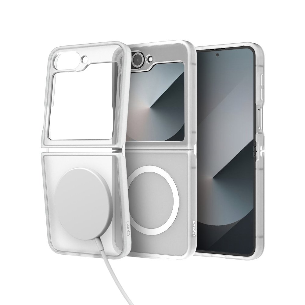 랩씨 맥세이프 마그넷 케이스 지문방지 강력한 자력 매트클리어, 갤럭시Z 플립6-플립7 FE 공용 상세 이미지 1