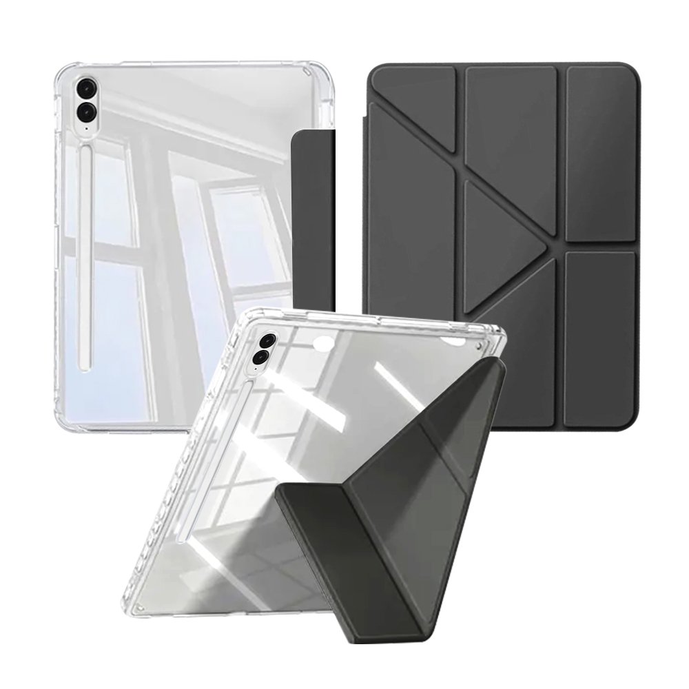 갤럭시탭 S9 FE 플러스 케이스 투명 커버 S펜수납 Y형 블랙, 탭 S9 FE+/S9+ 상세 이미지 1