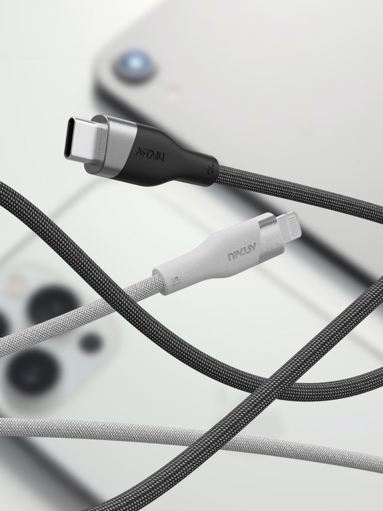 우븐 USB C타입 to 라이트닝 8핀 MFi 고속충전 케이블 블랙, 1개, 2m 상세 이미지 2