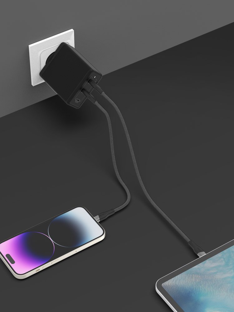 우븐 USB C타입 to 라이트닝 8핀 MFi 고속충전 케이블 블랙, 1개, 2m 상세 이미지 1