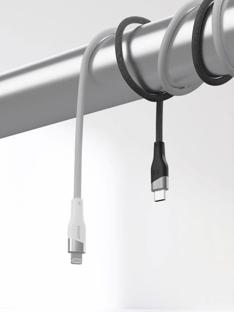 우븐 USB C타입 to 라이트닝 8핀 MFi 고속충전 케이블 블랙, 1개, 2m 상세 이미지 2