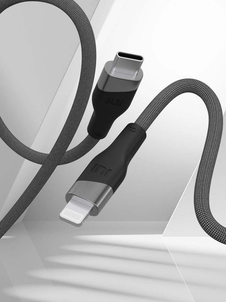 우븐 USB C타입 to 라이트닝 8핀 MFi 고속충전 케이블 블랙, 1개, 2m 상세 이미지 1