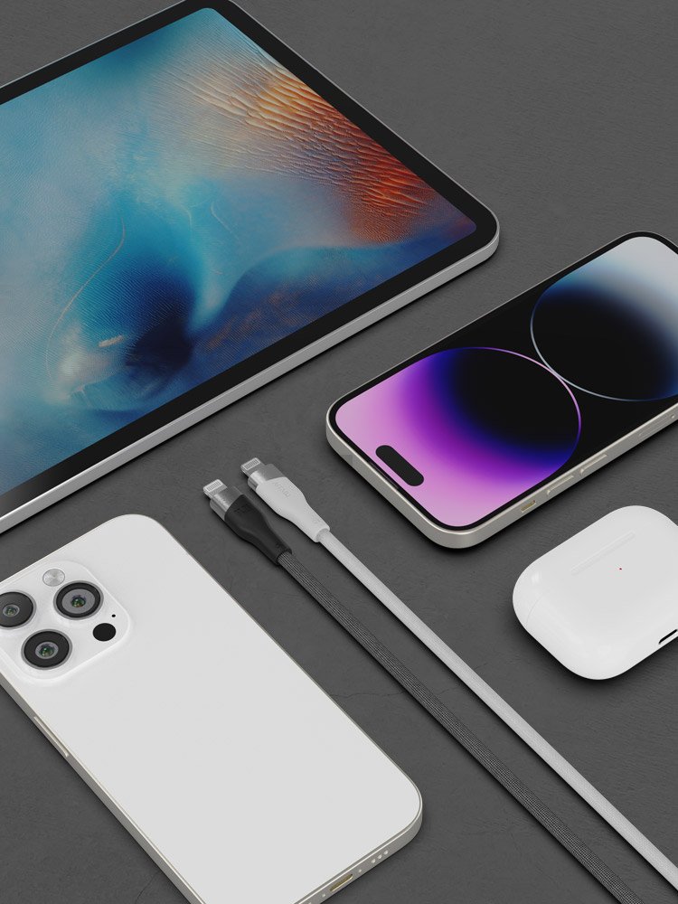 우븐 USB C타입 to 라이트닝 8핀 MFi 고속충전 케이블 블랙, 1개, 2m 상세 이미지 2