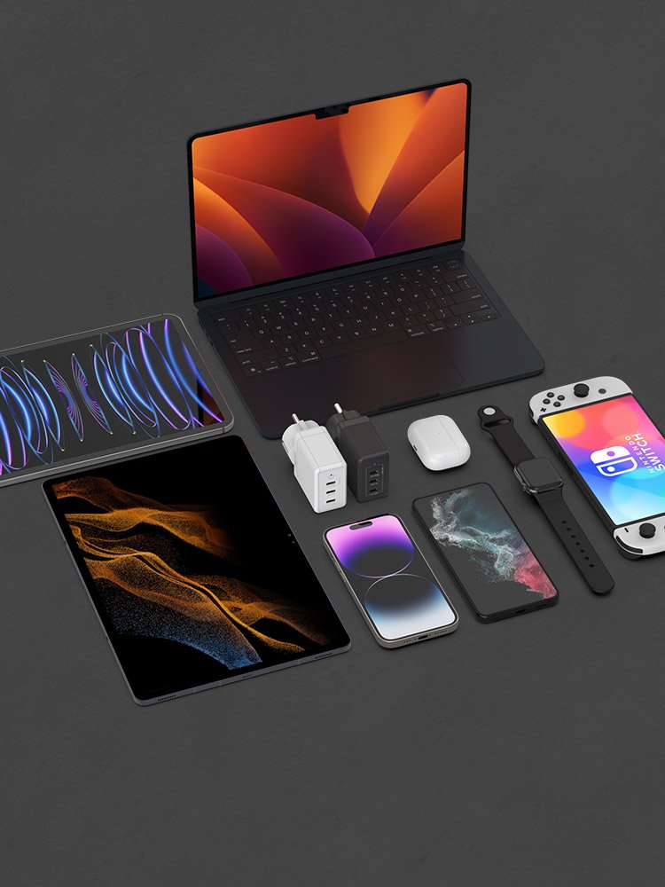 USB PD 75W PPS GaN 접지 멀티 초고속 충전기 GE920 화이트 상세 이미지 1