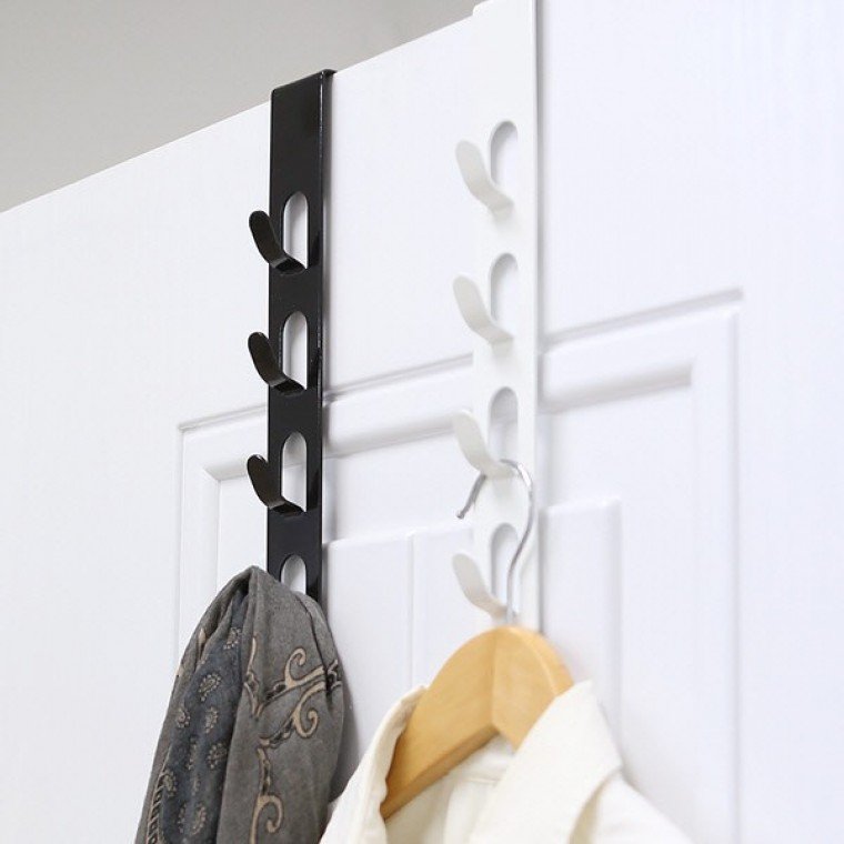 공간활용 모자 가방 옷걸이 무타공 도어 4단 철제행거 상세 이미지 1