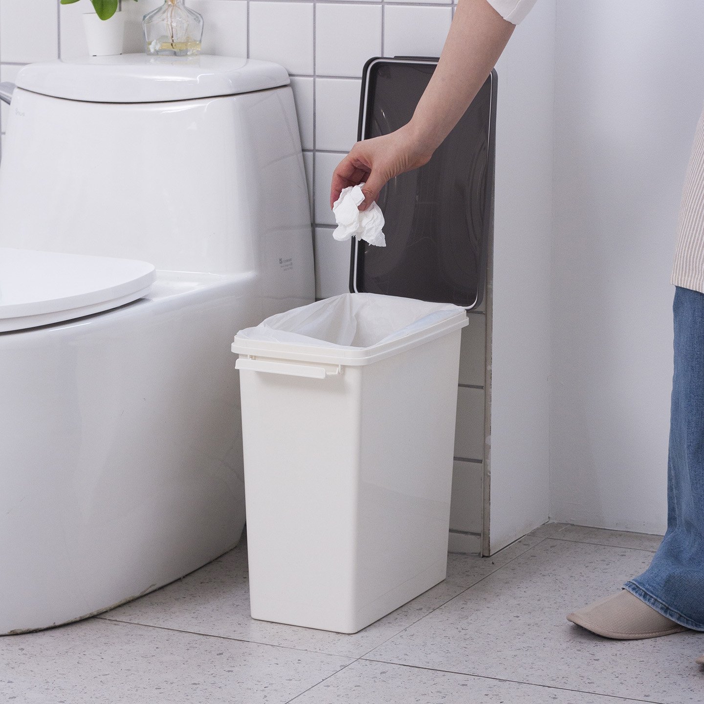 20리터 밀폐쓰레기통 냄새차단 휴지통 주방 싱크대 종량제 기저귀 화장실 고양이 강아지 상세 이미지 1