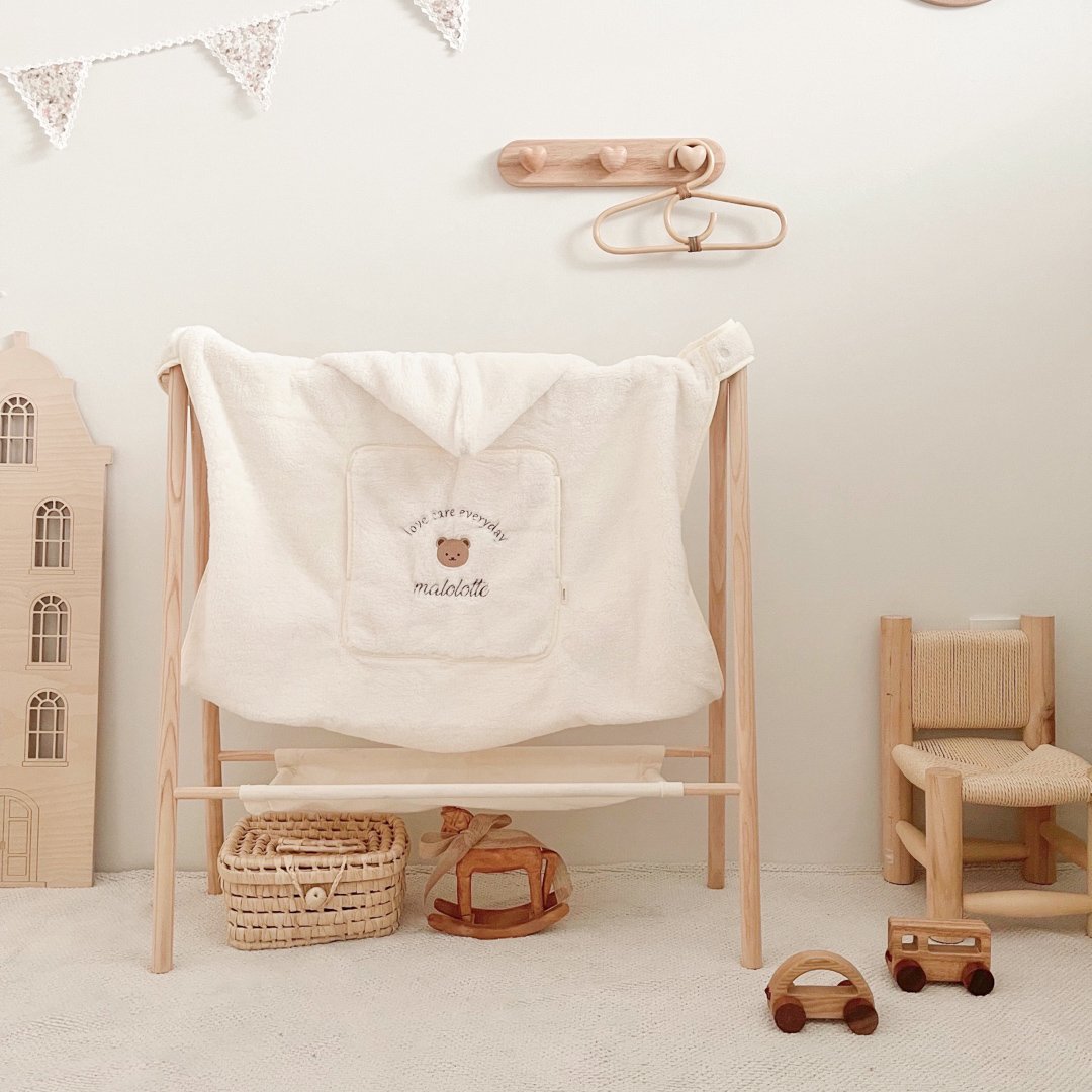 마롤 극세사 아기띠워머 아기 망토 블랭킷 후드 담요 겨울옷 아이보리 베베 상세 이미지 1