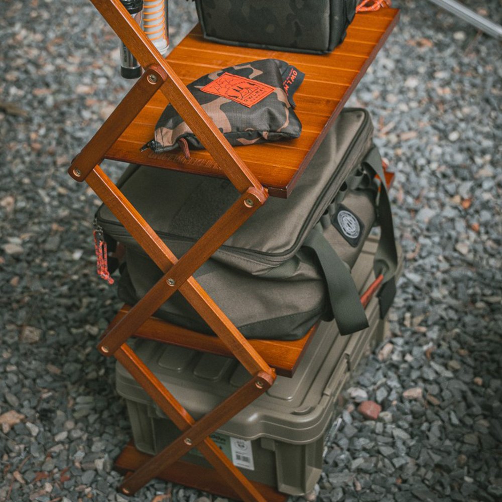 원스위크라이프 행어 캠핑 선반 접이식 우드 쉘프 수납 장 4단, 다크브라운 상세 이미지 2