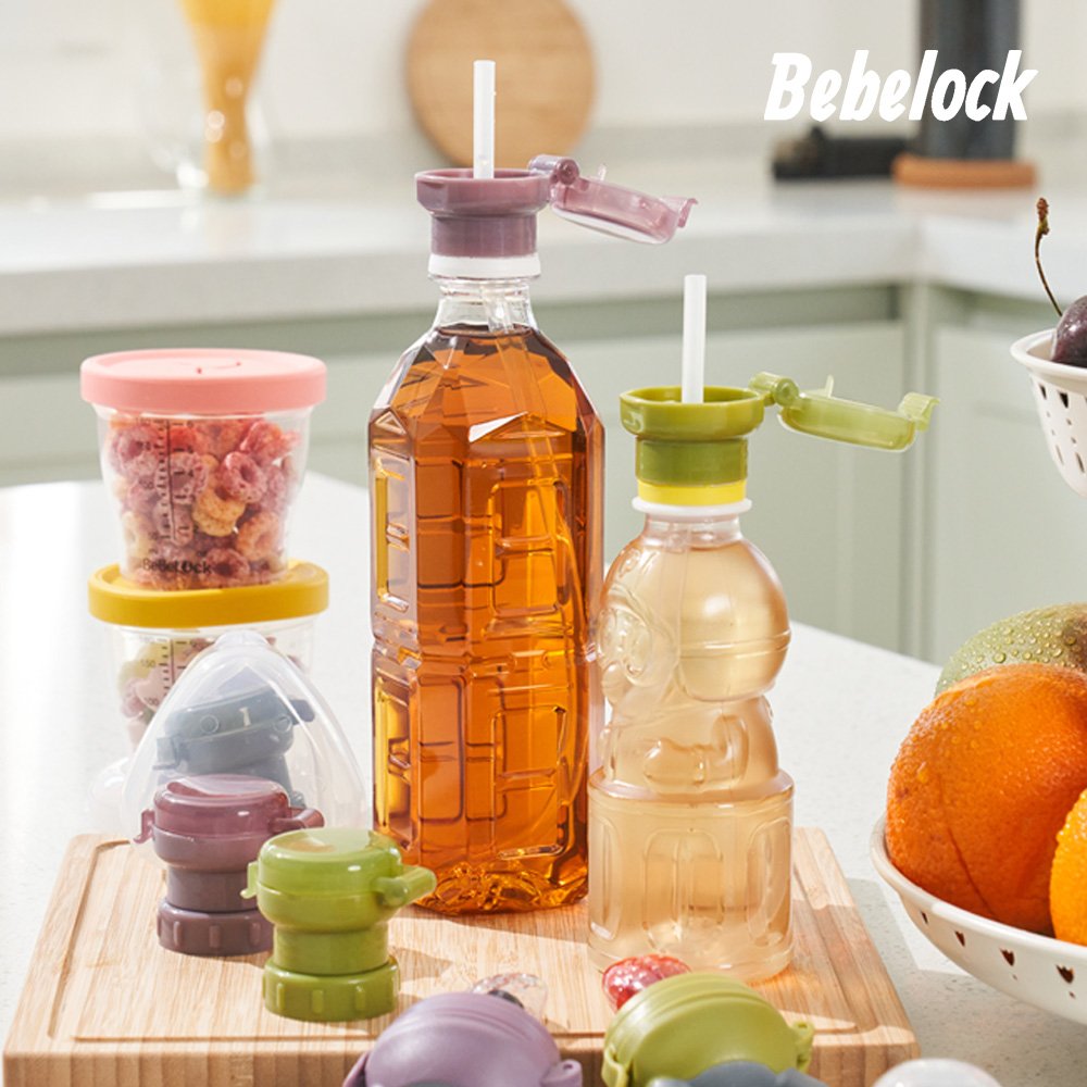 베베락 물병 스트로우 캡 3종+3종 세트 (물병캡4P+실리콘빨대4P+솔2P) 상세 이미지 1