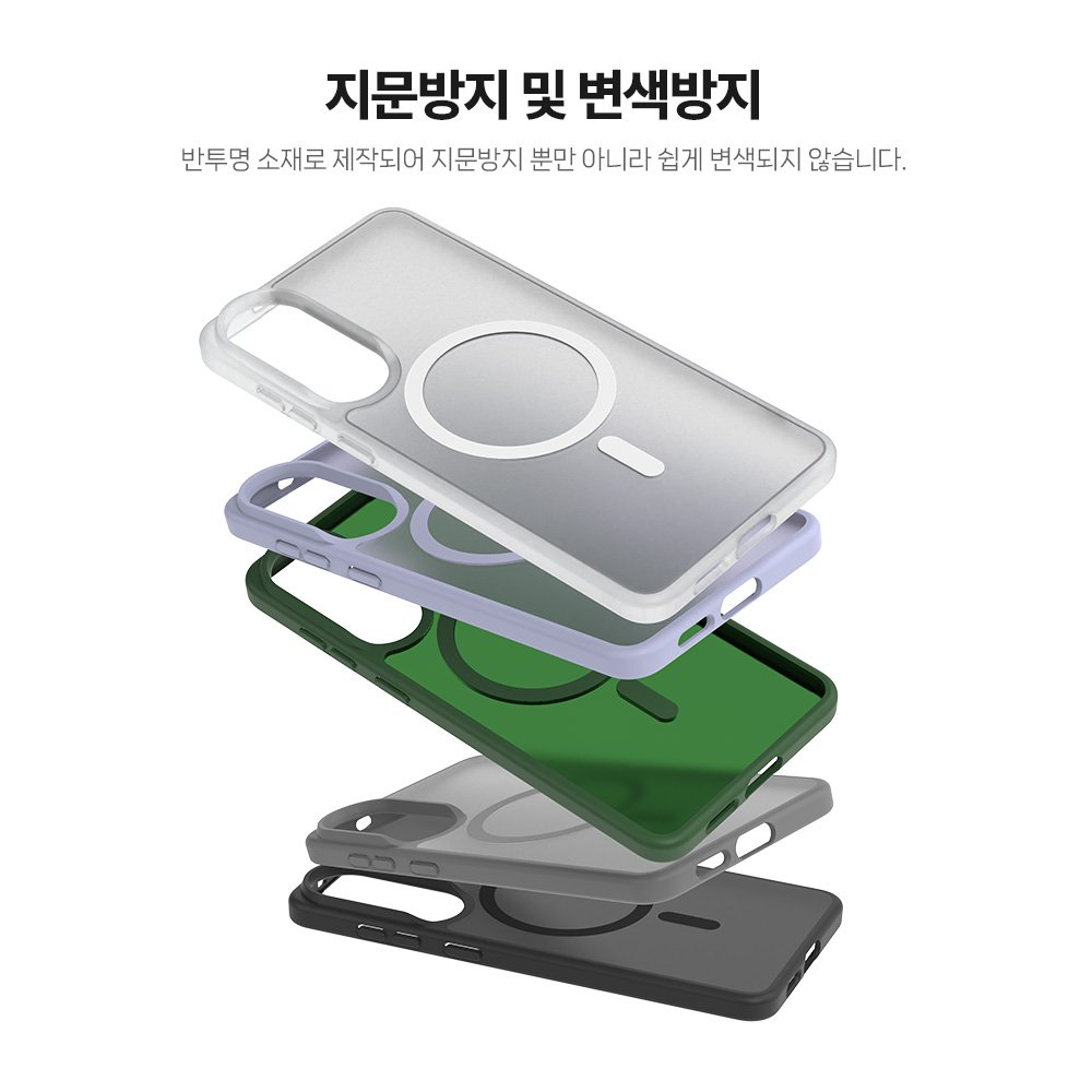 랩씨 맥세이프 마그넷 케이스 지문방지 강력한 자력 매트블랙, 갤럭시S25 엣지 상세 이미지 2