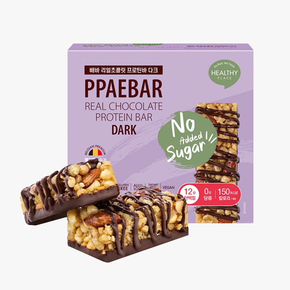 저당 단백질바 빼바 리얼초콜릿 프로틴바 글루텐프리 다이어트 간식 다크, 9개입, 1개 상세 이미지 1