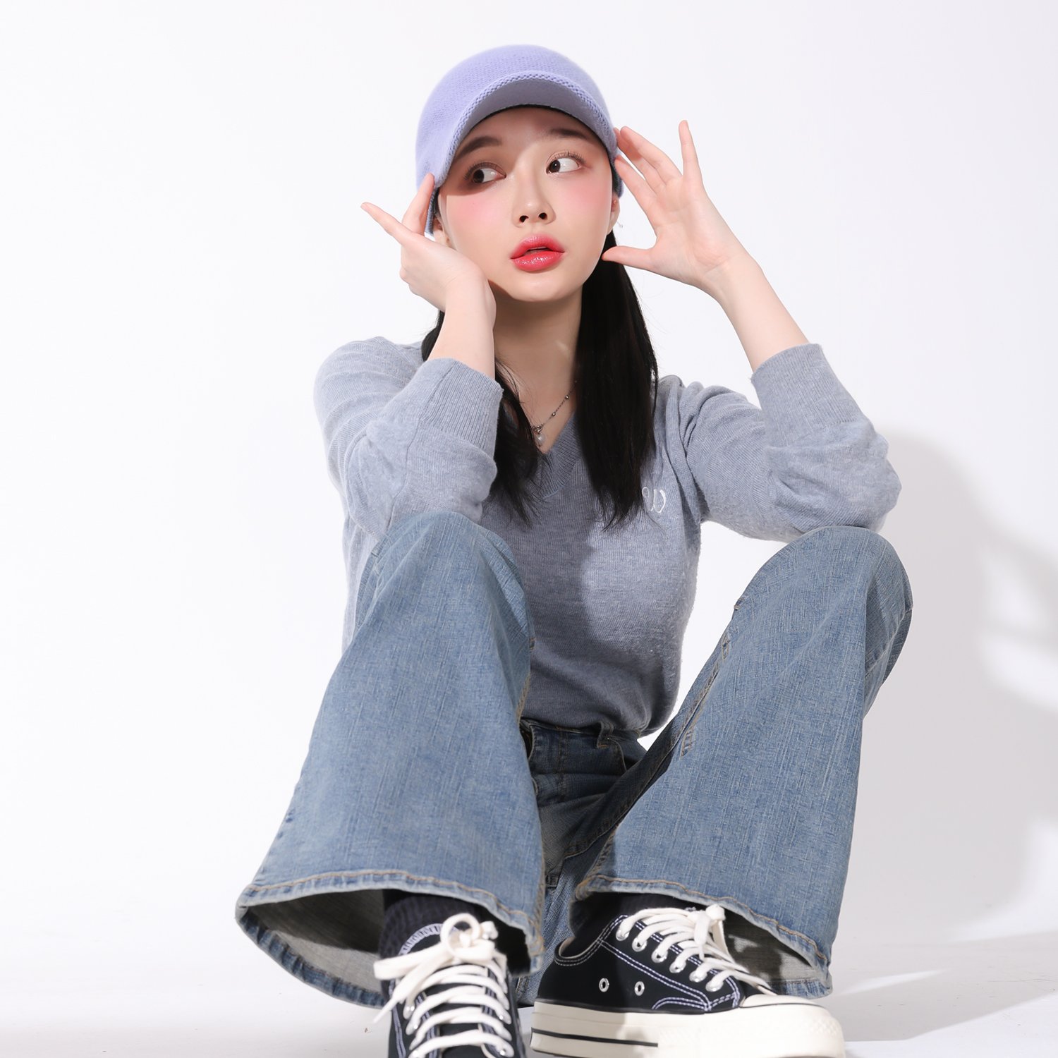 국내생산 울 혼방 베이직 겨울 니트캡 남녀공용 무지 니트 볼캡 상세 이미지 2